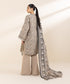 Women's Unstitched Khaddar Beige Embroidered 3 Piece Suit